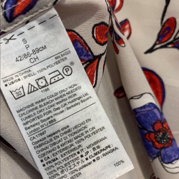 Banana Republic Size S Purple&Gray Floral Blouse - Picture 4 of 4